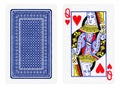 Queen of Hearts playing card isolated Royalty Free Stock Photo