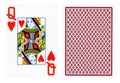 Queen of hearts - playing cards isolated Royalty Free Stock Photo