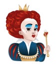 queen of hearts on white background