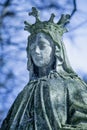 Queen of Heaven. Ancient statue of the Virgin Mary. Christianity, religion, faith, God concept Royalty Free Stock Photo