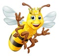 Queen Honey Bumble Bee Bumblebee in Crown Cartoon Royalty Free Stock Photo