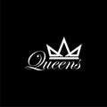 Queen icon isolated on black background Royalty Free Stock Photo