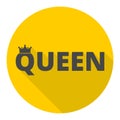 Queen icon with long shadow Royalty Free Stock Photo