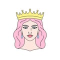 Queen icon in simple linear style