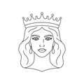 Queen icon in simple linear style