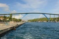 The Queen Juliana Bridge across the St. Anna Bay in Willemstad, Curacao Royalty Free Stock Photo