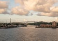 The Queen Juliana Bridge Koningin Julianabrug (Koningin Julianabrug ) in the evening sun in Curacao