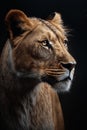 The Queen of the Jungle: An Intensely Detailed and Beautifully Lit Portrait of a Lioness Generative AI