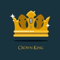 Queen or king gold diadem or royal crown.