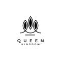 Queen King Princess Crown Royal beauty luxury elegant logo design