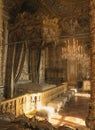 Queen Marie Antoinette bedroom reflection in mirror at Versailles Palace