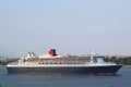 Queen Mary 2 cruise ship in New York Harbor heading for Canada and New England Royalty Free Stock Photo