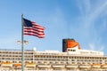 Queen Mary 2 Docked in Brooklyn, New York Royalty Free Stock Photo