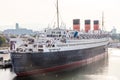 Queen Mary docked in The Port of Long Beach California USA