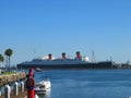 The Queen Mary Ocean Liner. Long Beach Harbor, California, USA Royalty Free Stock Photo