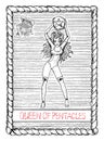 Queen of pentacles. The tarot card.