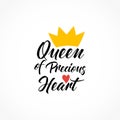 Queen of precious heart shirt design Royalty Free Stock Photo