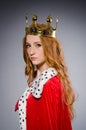 Queen in red dress Royalty Free Stock Photo