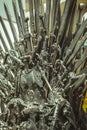 Queen, royal throne made of iron swords, seat of the king, symbol of power and reign