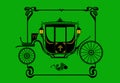 Queen`s carriage. Stylized drawing of a Victorian brougham carriage.