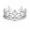 Elegant White Gold Tiara With Drop-shaped Diamonds