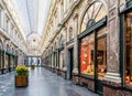 The Queen`s gallery in the Saint-Hubert Royal Galleries in Brussels, Belgium Royalty Free Stock Photo