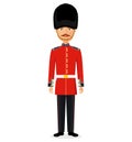 Queen`s Guard Illustration vector man in traditional uniform british soldier