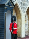 Queen's Guard preparing to be on duty inside Windsor castle