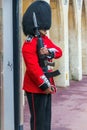 Queen's Guard preparing to be on duty inside Windsor castle