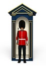 The dark Royal Guardsman. 3D Illustration Royalty Free Stock Photo