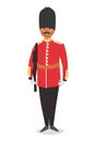 Queen`s Guard vector Illustration. English Royal Guard cartoon style icon