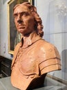 Terracotta Bust of Oliver Cromwell by Michael Rysbrack at the Queen`s House museum in London Royalty Free Stock Photo