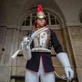 Queen`s Life Guard on duty at Horse guards Parade, Whitehall, London, England Royalty Free Stock Photo