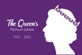 The Queen`s Platinum Jubilee celebration banner with side profile of Queen Elizabeth in crown 70 years. Ideal design for banners,