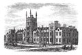 Queen`s University in Belfast,Ireland, vintage engraving from the 1890s