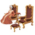 The queen sits on her throne Royalty Free Stock Photo