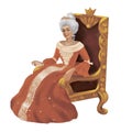 The queen sits on her throne Royalty Free Stock Photo