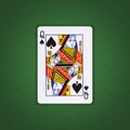 Queen of Spades on a green poker background. Gamble. Playing cards Royalty Free Stock Photo