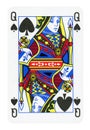 Queen of Spades playing card - isolated on white