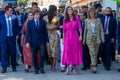 Madrid, Spain 27, 2022: The Queen of Spain, DoÃÂ±a Leticia inaugurates the Book Fair in the Retiro Park in Madrid.