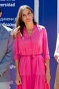 Madrid, Spain 27, 2022: The Queen of Spain, DoÃÂ±a Leticia inaugurates the Book Fair in the Retiro Park in Madrid.