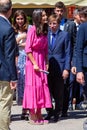 Madrid, Spain 27, 2022: The Queen of Spain, DoÃÂ±a Leticia inaugurates the Book Fair in the Retiro Park in Madrid.