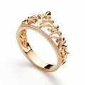 Delicate And Intricate 14k Gold Queen Ring With Vividly Bold Designs Royalty Free Stock Photo