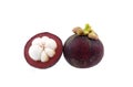 Queen of Thai fruit - Mangosteen isolated on white