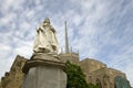 Queen Victoria with Blackburn Cathedral. Royalty Free Stock Photo