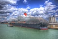 Queen Victoria cruise ship Southampton Docks England UK like painting in HDR Royalty Free Stock Photo