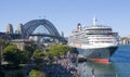 Queen Victoria Cruise Ship Sydney Harbor Royalty Free Stock Photo