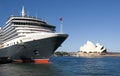 Queen Victoria Cruise Ship Sydney Opera House Royalty Free Stock Photo