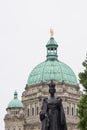 Queen Victoria and George Vancouver statues, British Columbia Parliament Building Royalty Free Stock Photo