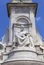 Queen Victoria Memorial in front of the Buckingham Palace, figure on the plinth, London, United Kingdom. Royalty Free Stock Photo